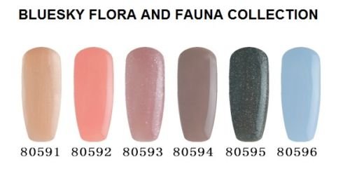 NEW! Bluesky UV/LED Gel Polish - Spring 2015 Colours with FREE Osmium Beauty 100/180 Nail File (Complete Set (6 Shades))