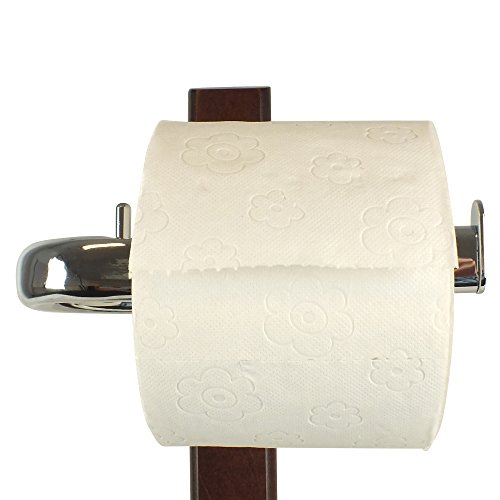 Kela 20813, WC-Bürstenbehälter und Papierhalterung, Toilettengarnitur, Holz/Edelstahl, Antares, 71cm, Walnuss - 5