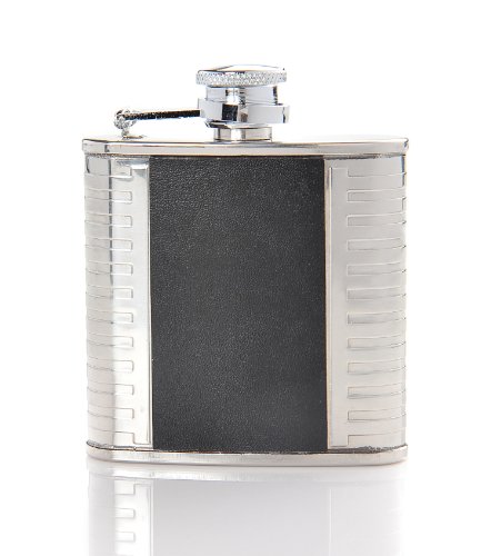 Monumentum Flachmann aus Edelstahl Black-Silver 3 oz. (90 ml), Schraubverschlussdeckel, Farbe Schwarz-Silber (1851 DE) - 2