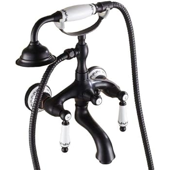 Hiendure® Wandmontage Zwei Griffe 2-Loch Küchenarmatur Spültischarmatur