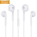 Produktbild Halcent 2 Bünde Premiume In Ears Kopfhörer Geräuschunterdrückung Ohrhörer Kopfhörer mit Fernbedienung & Mikrofon für iPhone, Samsung, iPad, iPod, Nokia, LG, HTC usw (Weiß Farbe)