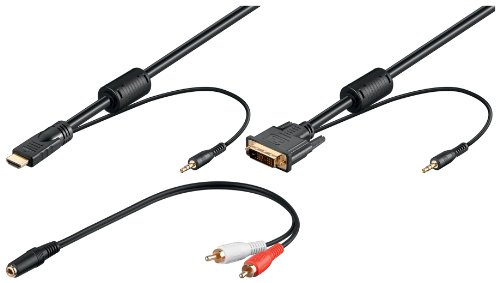 Wentronic DVI Adapter mit Audioleitung (DVI-D (18+1) Stecker auf HDMI Stecker) 5 m