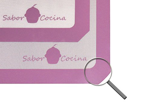 SaborCocina Backmatte – 2 x rutschfeste Backmatten aus Silikon – antihaftbeschichtet – BPA frei backmatte – Dauerbackfolie – Dauerbackmatte – Backunterlage – Silikonmatte – Teigmatte – Backfolie – Arbeitsmatte – Ausrollmatte – hitzebeständige und geruchlose Backmatte - 4