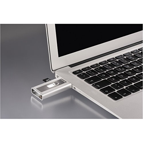 Hama microSD Kartenleser mit USB- und Lightning-Anschluss MoveData, Apple MFI zertifiziert, für iPhone, iPad, iPod, Notebook und PC, silber - 7