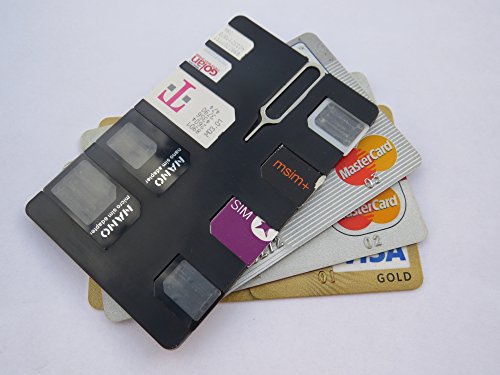 Negro tarjeta SIM con tarjeta SIM 3 titular adaptadores y Pin  cr  dito Slim para cartera  para 9 tarjetas SIM 4 Micro  2 Nano  3 est  ndar