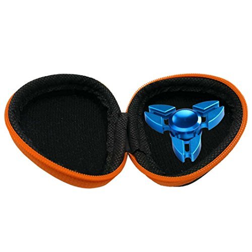Rawdah Case For Fidget Hand Spinner Triangle Finger Toy Box Carry Packet Blue (Silver)