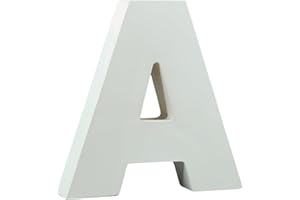 miamiXa Buchstaben und Zahlen 3D MDF Holz weiß Tischdeko Name Alphabet Kommunion Konfirmation Taufe Geburtstag Hochzeit Schulanfang Einschulung Deko A-Z Namensschild (10 cm hoch / 1,8 cm tief, A)
