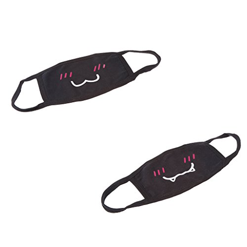 Preisvergleich Produktbild Sharplace Niedlich Mundmaske Anti-Staub Baumwolle Warme Maske Mundschutz Ideal für Paare Girlfriends - Schwarz, 2Pcs