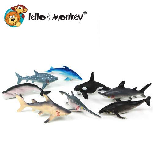 Lello and Monkey La Criatura del Mar de Tiburones Animales de Juguete Figuras de Juego de 8