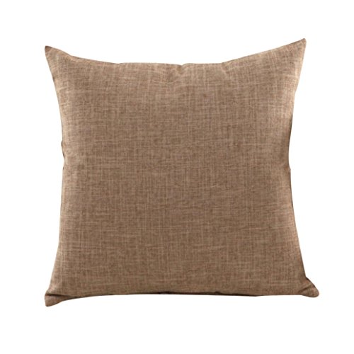 Gemini _ Mall Farbe Leinen dekorativer Überwurf-Kissenbezug Kissenbezug, quadratisch Sofa Decor, Baumwolle / Leinen, khaki, 45 x 45 cm