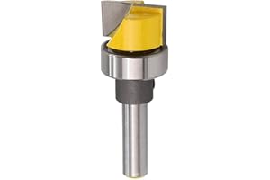 Saipor 8 mm Tige Fraise à Surfacer Fraise à Raboter avec Roulement à Billes Fraise à Affleurer Fraise a Copier Carbure de Tungstène Fraise Defonceuse a Bois Routeur Bits Fraise de Nettoyage du Fond