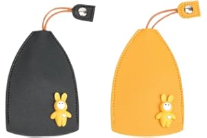 Junerain 4PCS Custodia for chiave tipo estraibile creativo, custodia for chiave auto in pelle PU Cartoon Grande capacità Cover for chiave auto estraibile for uomo donna, custodia portachiavi for auto