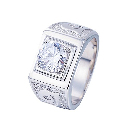 Taizhiwei diamond cubic zirconia titanium stainless steel rings sizer wedding engagement mens ring golden for men