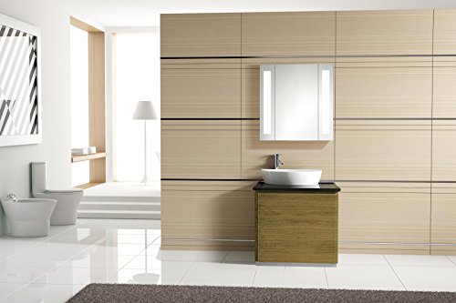 Eurosan 1-türiger Spiegelschrank, Superflach, Integrierte LED-Frontbeleuchtung, Breite 60 cm, Weiß, San Francisco, SF60 - 6