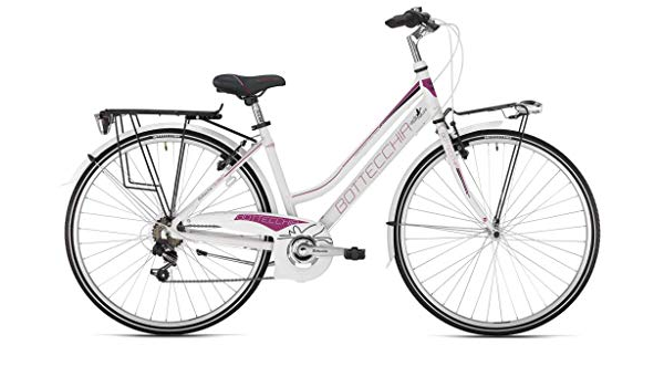 BOTTECCHIA Bici Bicicletta Donna 28 Due Tubi 200 TY21 6V Bianco-Viola H44 :  Sport e tempo libero