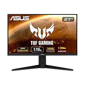 ASUS TUF VG27AQL1A 27 Inch WQHD Gaming Monitor with 170Hz Refresh Rate 1ms Response Time in-Built 2W Speakers and USB 3.0 Connectivity