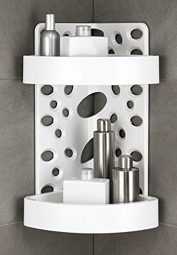 Wohnideenshop Duschregal Duschablage Eckregal weiss mit 2 Fächer 592/10