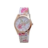 gaddrt Uhren, Frauen-Mädchen-Uhr-Silikon-Druckblumen-Verursachende Quarz-Armbanduhren (A)