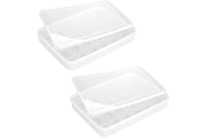 Haptufer Uova ripiene facilità, 2 contenitori trasparenti per uova con coperchio per 48 uova, facili da trasportare, trasportatore adatto per lavastoviglie, impilabile