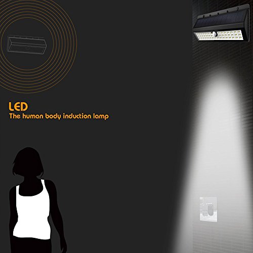 Sadun Multimode Solarleuchten Garten, 44 LED Solarlampen mit Bewegungsmelder Super Helle Solar Betriebener Wasserdicht Drahtlos Für Patio, Terrasse, Hof, Garten Außenwand - 5