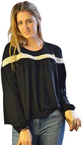 Ex Missguided Black Vintage Hippy Jersey Tunic Top