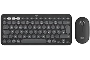 ‎LOGITECH Logitech Pebble 2 Combo for Mac, Wireless Keyboard and Mouse, Slim, Quiet and Mobile, Customizable, Bluetooth Mouse and Keyboard, Easy Switch for macOS, iPadOS, German QWERTZ Layout, Graphite