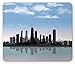 Produktbild WYICPLO Chicago Skyline Mouse Pad, Day Time Illinois Missisippi River Clouds Coastal Town Urban Design, Standard Size Rectangle Non-Slip Rubber Mousepad, Onyx Blue Grey