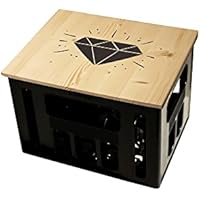 Geschenkidee Geburtstagsgeschenk Bierkastensitz Bierkistensitz Sitzauflage Bierkiste Bierkasten Sitz Hocker Holz Handmade Hipster mit Motiv DIAMOND