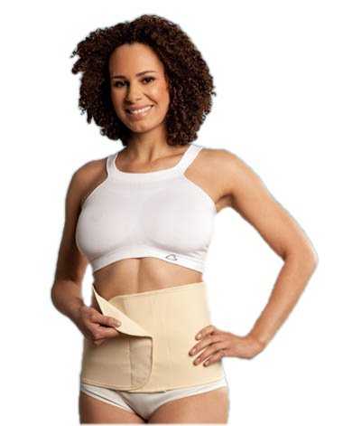 Organic Cotton Belly Binder post Pregnancy, Maternity Belly Band with Velcro, Beige, CARRIWELL