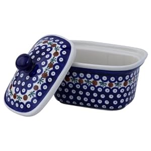 Boleslawiec Pottery Margarine Dish, Original Bunzlauer Keramik, Decor 41