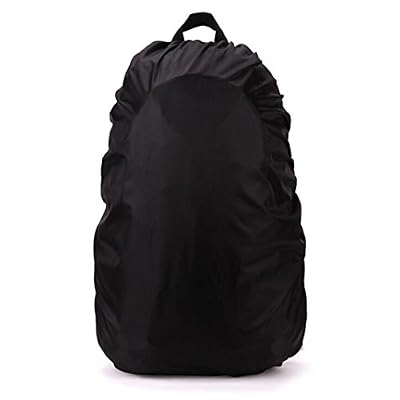 SODIAL(R) Nouveaux Accessoires de randonnee impermeable de housse de pluie et anti-poussiere pour sac a dos de campaing de 35L, Noir