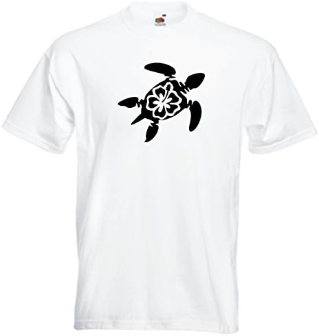 T-Shirt Man white -Schildkröte Hawaii- M