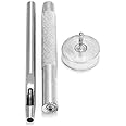 Trimming Shop 5mm Hollow Hole Punch 3pcs Hand Tool Set, Setter Base, Punch, and Eyelet Grommet Fixing Tool Durable Craft Essential for DIY Leathercraft, Handbag, Shoes, Clothing Repair, Scrapbooking