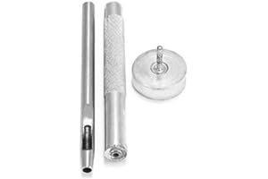Trimming Shop Lot de 3 perforateurs creux de 5 mm, base, poinçon et œillet de fixation à œillets, outil de fixation durable, essentiel pour le bricolage, la maroquinerie, les sacs à main