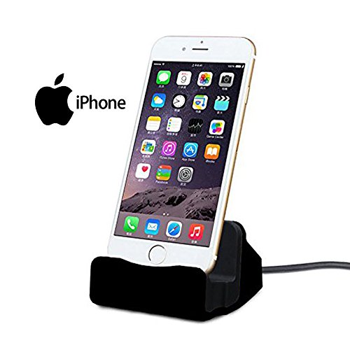 Home-Neat Docking Station per iPhone con Cavo di Ricarica Stazione Base 1m - per Smartphone Apple x, 8, 7, 6s, 6, 5, iPod (Nero)