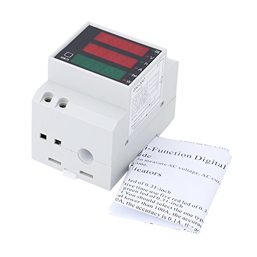 KKmoon 200-450V Multifunktionale Amperemeter Digitale DIN Schiene Strom Stromamperemeter Voltmeter Anzeige Gerät Leistungsmesser - 5