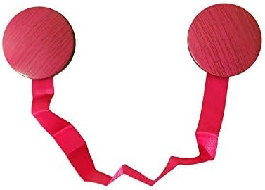 2 X MAGNETIC WOOD LOOK EASY USE CURTAIN DRAPE TIEBACKS HOLD BACKS PINK