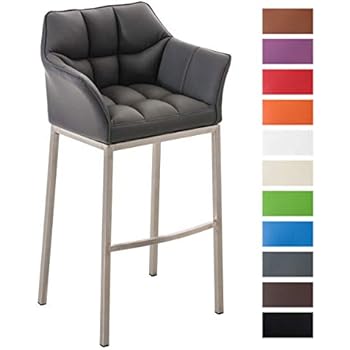 CLP Barhocker DAMASO Kunstleder mit 4-Fuß Gestell I Barstuhl mit Lehne