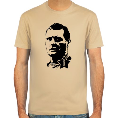 SpielRaum T-Shirt Paul Gascoigne ::: Farbauswahl: skyblue, sand, weiß oder deepred ::: Größen: S-XXL ::: Fußball-Kult
