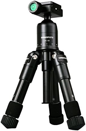 TaiChuDa Portable Folding Ultra Aluminum alloy Tripod Compact Desktop Macro Mini Tripod Kit with CK-30 Ball Head for Canon Nikon DSLR Camera-Black