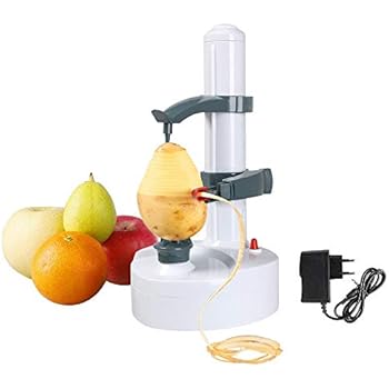 Pelapatate Elettrico Automatico - Per Patate, Mele E Verdure, Con 2 Lame Extra E Alimentazione Doppia - Foto 6