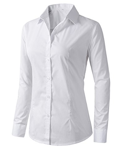 Women's Formal Work Wear White Simple Shirt