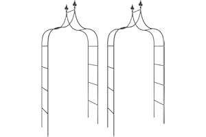 vidaXL Garden Arch with Steel Frame, Powder-Coated Trellis / Archway, Rose Trellis / Rose Trellis, Black 120 x 38 x 260 cm Steel