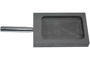 LLF Gold-Silber-Graphit-Barrenform, Tiegel zum Schmelzen, Gießen, Verfeinern mit Metallstange (1 kg (flach))