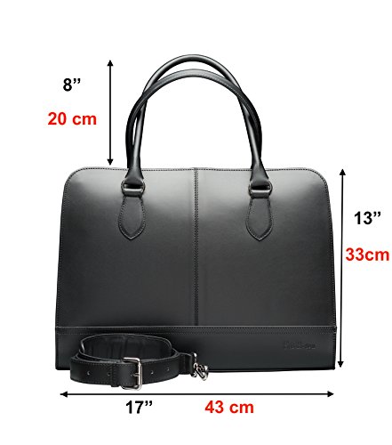 Su B 15 6 Zoll Laptoptasche Fuer Damen   Spaltleder   Professionelle Designer Aktentasche  Handtasche  Schultertasche   Schwarz