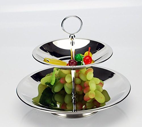 DYF Fruit Candy Disk European Stainless Multi-Specification Object Storage,Two floor,27.7/19.0*23.5CM