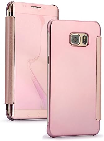 Samsung Galaxy S7 Edge Case, XMTIKO Mirror Clear View Window Flip Case For Samsung Galaxy S7 Edge (Rose Gold)