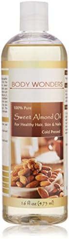 Body Wonders Sweet Almond Oil *16 Fl Oz* Cold-pressed *Hexane Free* Supports Healthy Hair &amp; Skin