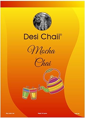 Traditional Indian Mocha Masala Chai - Loose Leaf Mocha Chai Tea - Ceylon Tea - With Fresh Indian Spices - 100g (Vacuum Sealed) - Hand Picked In India