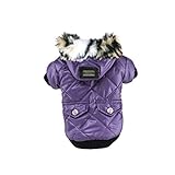 POPETPOP Pet Dog Coat Pet Clothes for Dog Cat Puppy Hoodie Coat Winter Warm Clothing Dog Outfits Size M (Purple)